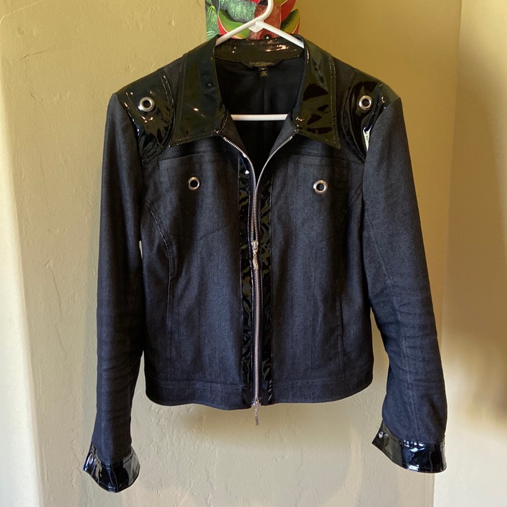 Christine Phillipe Vintage Woman’s Black Denim short jacket/ size 12